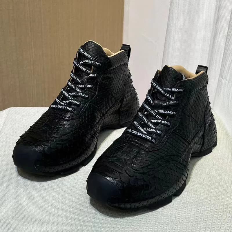 2025 nuovo arrivo moda pelle di serpente scarpe causali da uomo, scarpe da ginnastica maschili in vera pelle pdd483