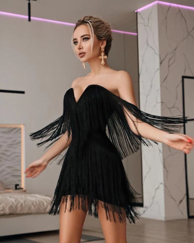 Abito estivo da donna con fasciatura con spalle scoperte Abito sexy senza spalline con nappa Night Club Celebrity Evening Party Mini abito aderente Vestido