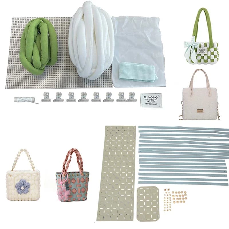 Borsa a tracolla da donna alla moda che realizza borse in nylon fai-da-te fatte a mano Set di accessori in materiale Kit per la creazione di borse per borse da cucito a mano