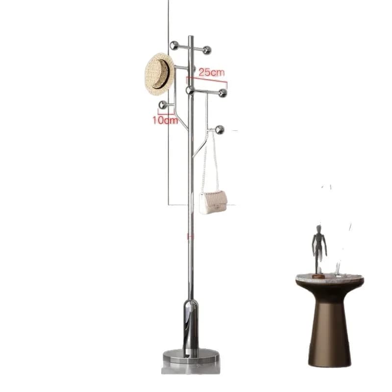 Floor-to-ceiling metal hanger for bedroom, grey stainless steel hangers for living room, single pole, for domestic use