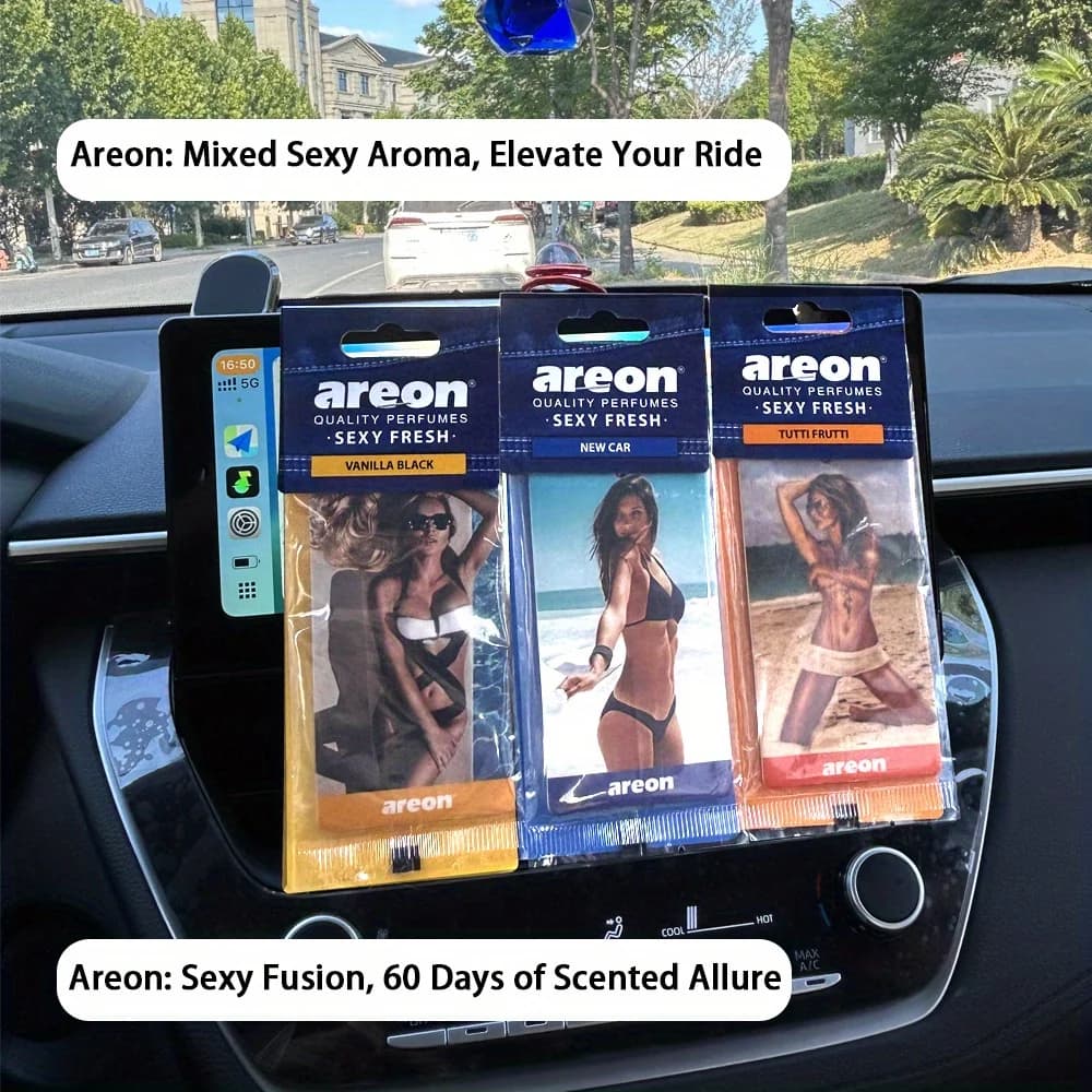Deodoranti per Auto Freschi, Clip Profumatore per Auto a Lunga Durata (Nuova Auto/Cristallo Nero/Tutti Frutti/Vaniglia Nera)
