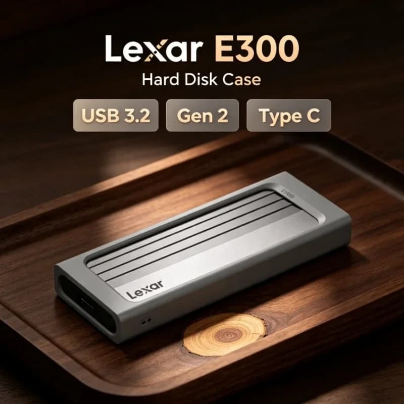 Lexar E300 M.2 SSD Enclosure USB Type C NVMe Storage Housing for 2230/2242/2260/2280 3.2 Gen 2 Mobile External Disk