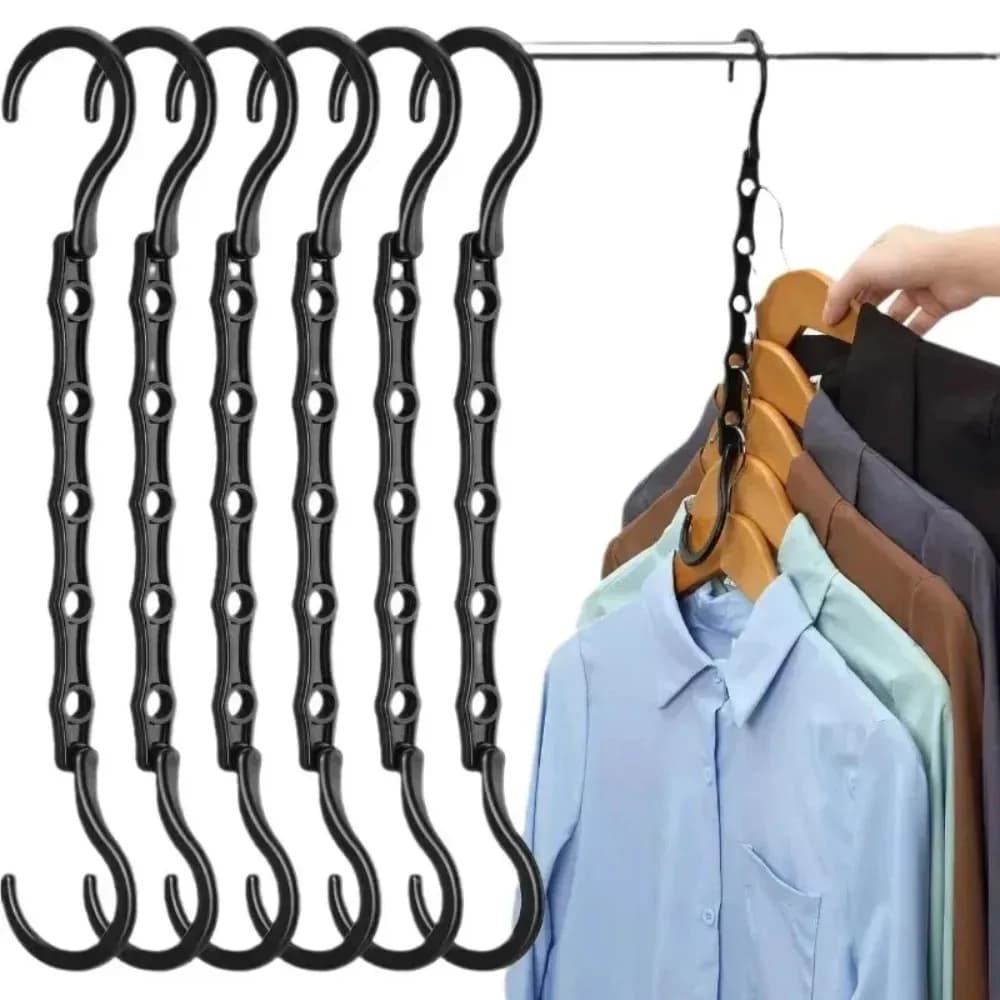 Rotary Organizer Hangers 5 Hole Magic Closet Wardrobe Organizer Space Saving Storage Hangers Multifunction Plastic Clothes Racks