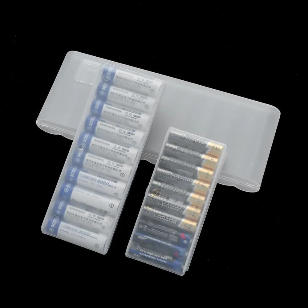 Battery Storage Box with 10 Slots Plastic Hard Container for AAA/AA/18650 Battery Organizer Accessories