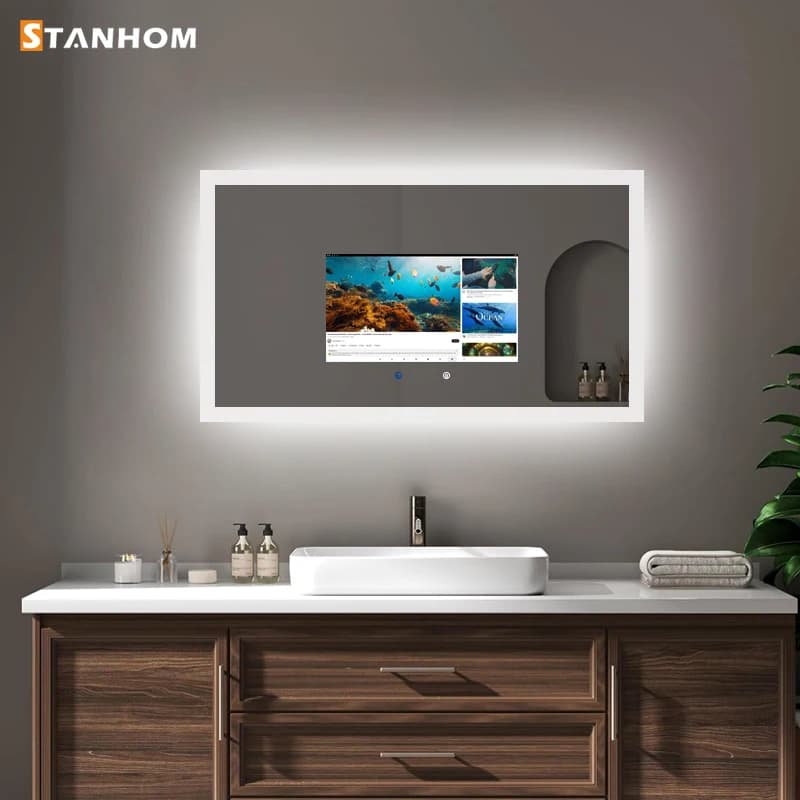 Specchio intelligente touch screen Android WiFi da bagno STANHOM con TV