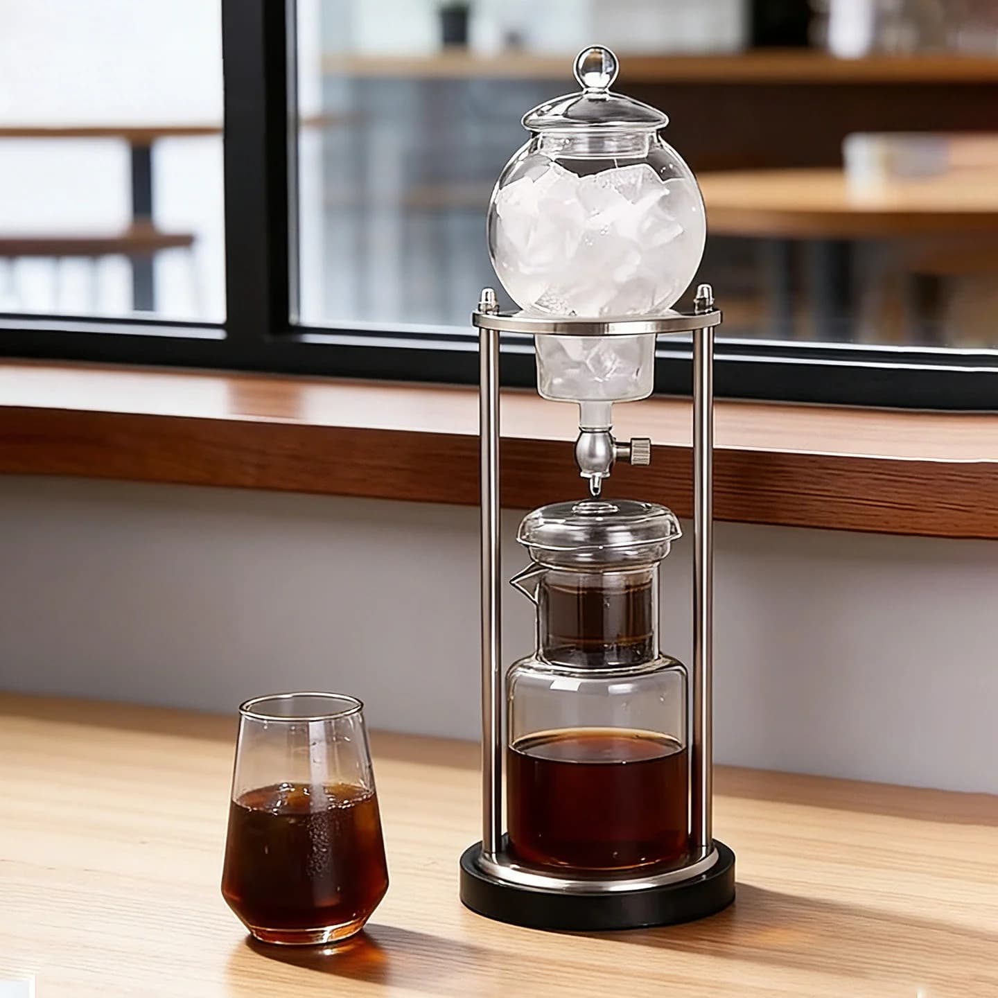 600ml Japanese‑Style Glass Cold Drip Coffee Pot, Slow Drip Ice Coffee & Tea Extractor, Hand‑Drip Cold Brew Kettle