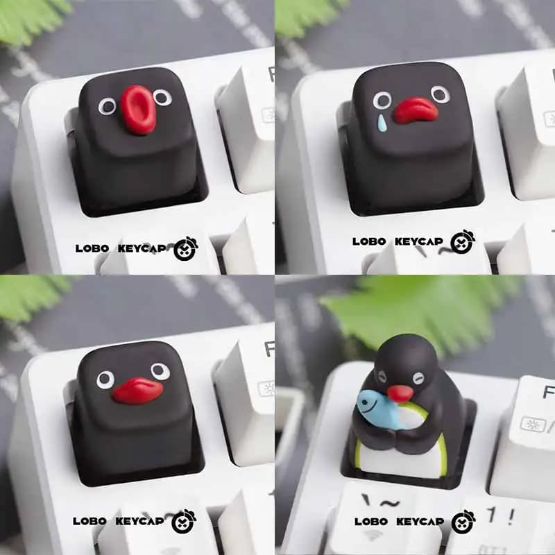 Nice Pingu Anime Series Penguin Creative Resin Mechanic Keyboard Esc Replacement Keycap Customization Fun Gifts
