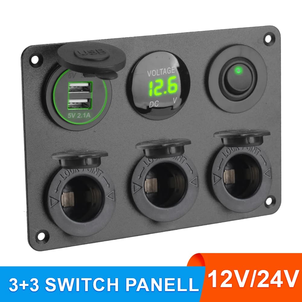 Interruttore a levetta doppio caricatore USB 12V Multi Panel 4.2A LED voltmetro presa accendisigari presa presa di corrente per auto Marine RV