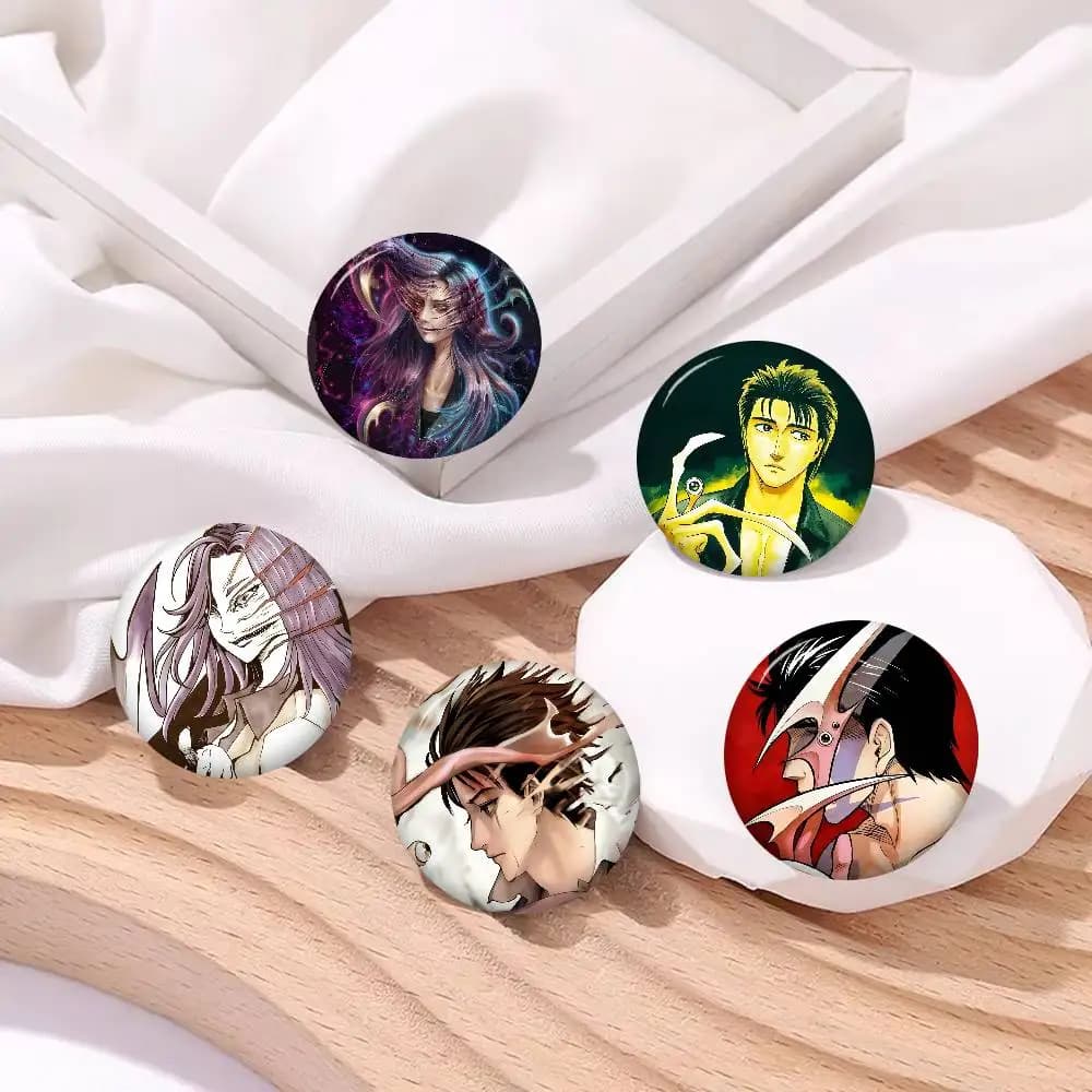 Spilla creativa in latta con icona animale Anime Parasyte, distintivo da bavero per zaino, accessorio pin