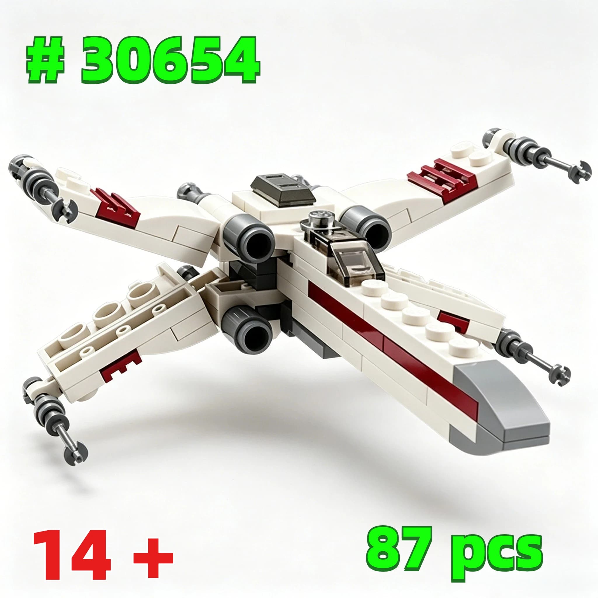 X-Wing Starfighter polybag 30654 Set di blocchi da costruzione adatti per regali di compleanno compatibili con particelle Legoed, 87 pezzi.