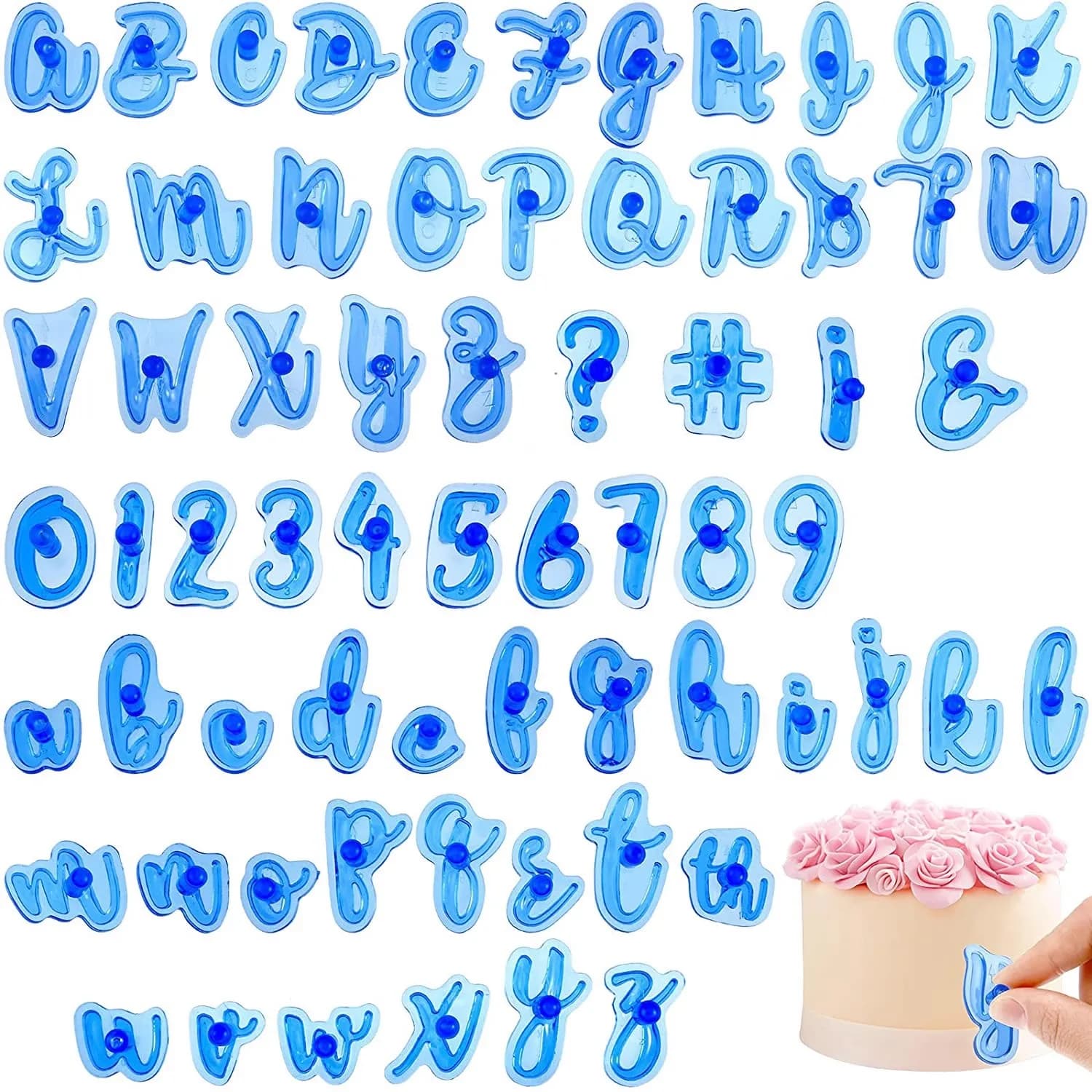 Alphabet Number Cake Stamp Fun Upper Lower Case Set Special Character Cookie Sugar Fondant Baking Mold Cake Decoration Tools
