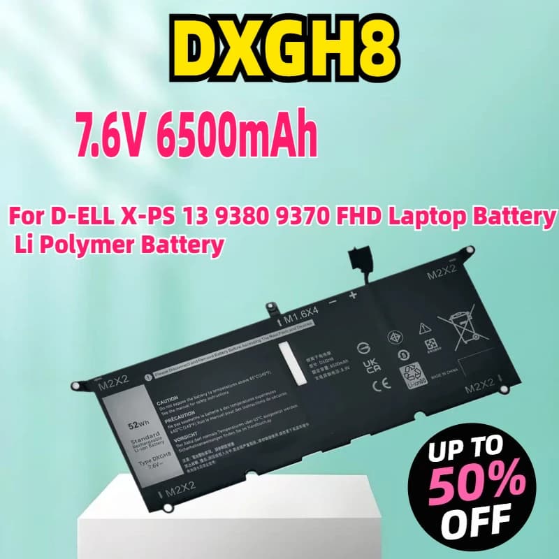 Nuovo DXGH8 0H754V HK6N5 H754V P82G DXGH8 per D-ELL X-PS 13 9380 9370 FHD Batteria Del Computer Portatile Li Polimeri di Batteria
