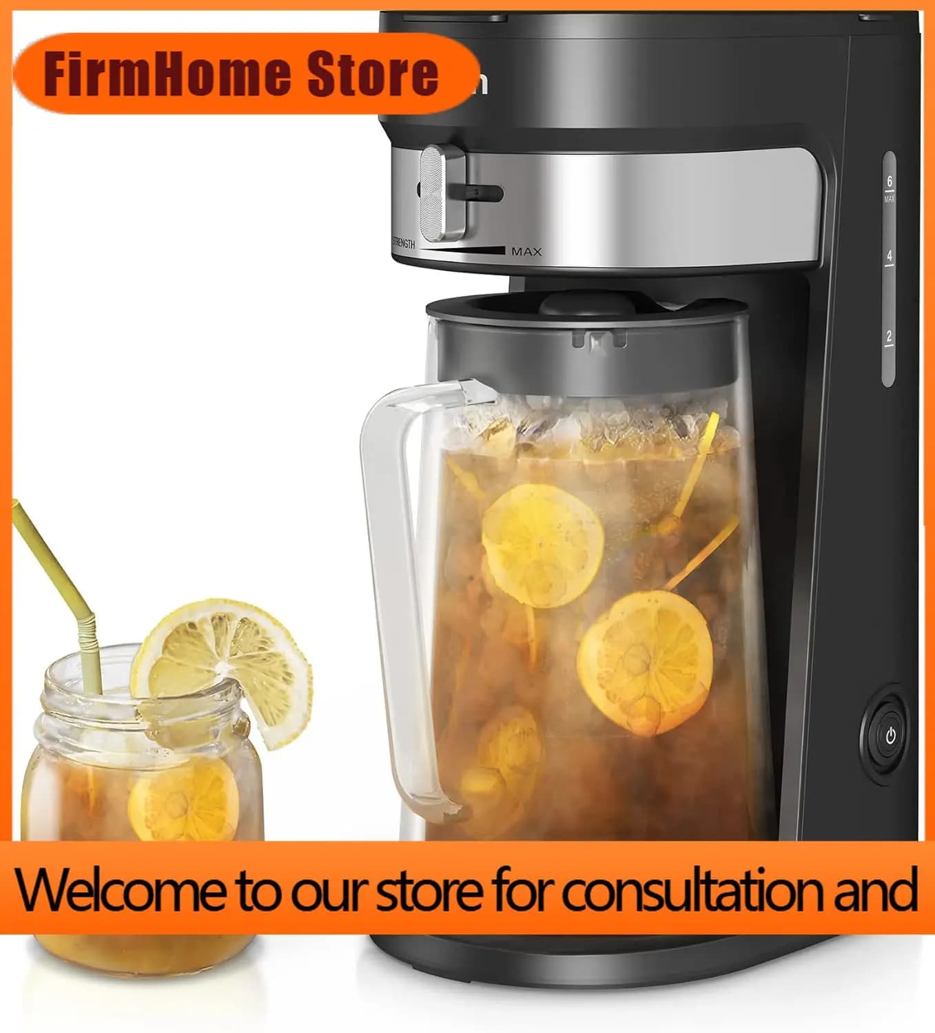 FirmHome StoreIced Tea And Coffee Maker With 3QT Pitcher, Strength Control, Reusable Filter For Iced Drinks