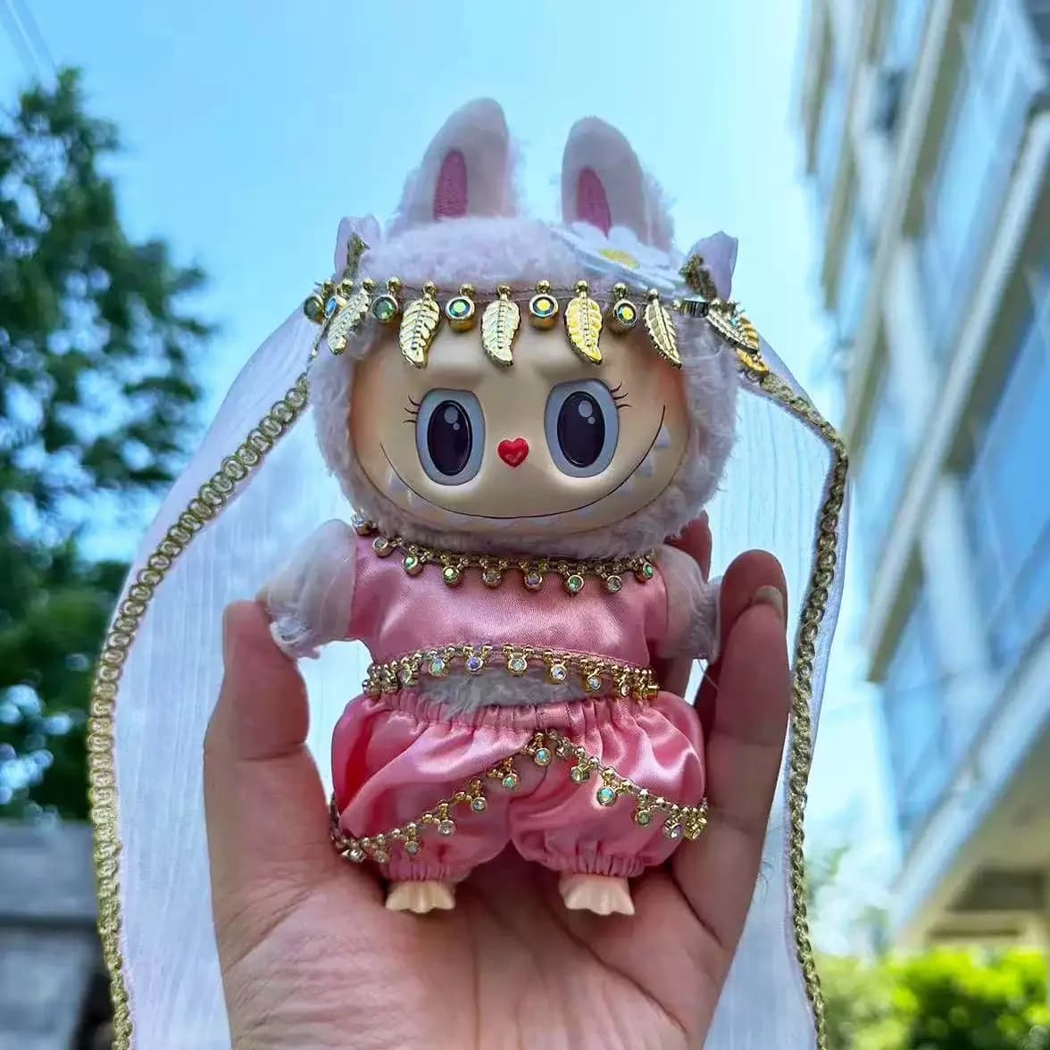 vestiti per bambole per set di gonne labubu da 17 cm, vestiti per il cambio fai da te, vestiti carini per cartoni animati, accessori per bambole