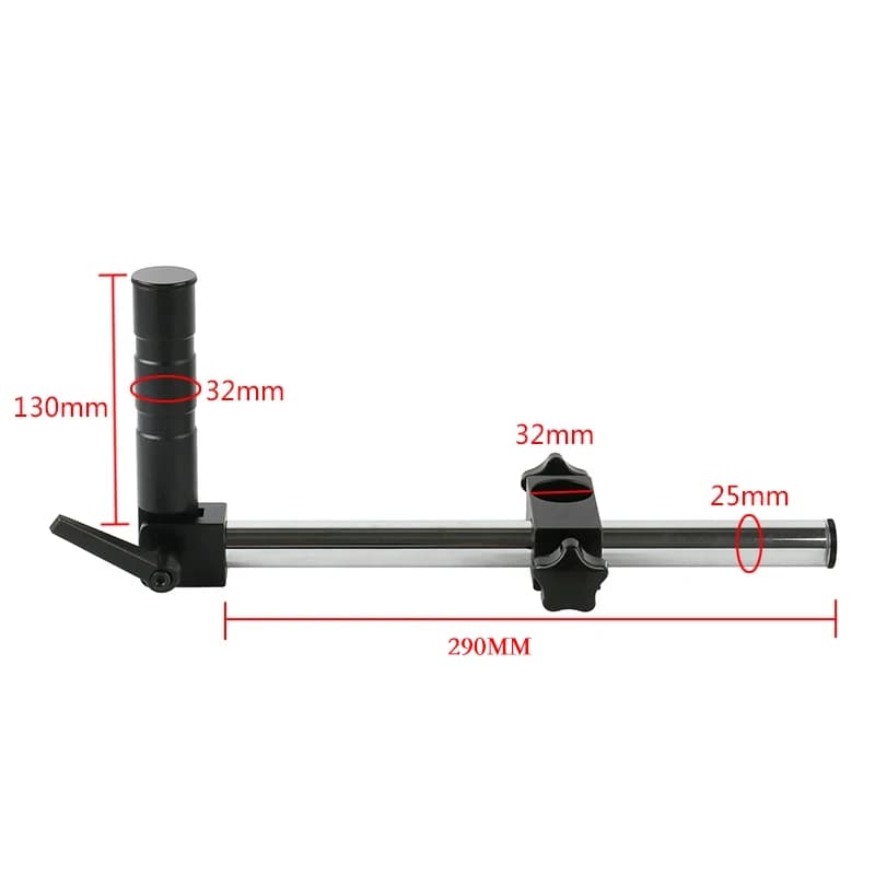Staffa per braccio universale girevole a 360 gradi con giunto cardanico multiasse a braccio singolo da 32 mm per microscopio stereo trinoculare binoculare