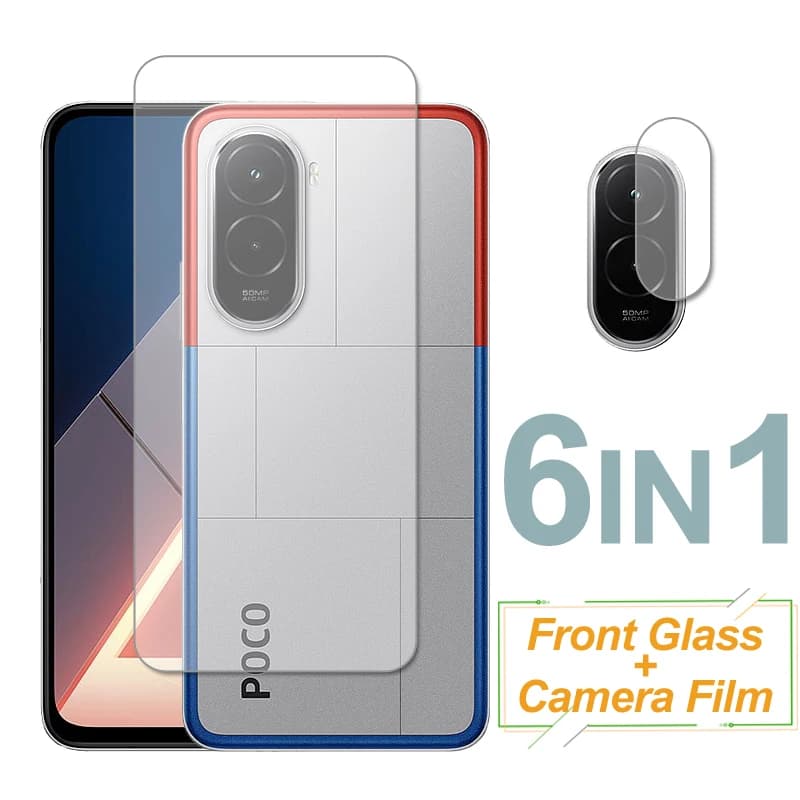 Per Xiaomi Poco M7 4G Vetro Poco M7 4G Protezione Dello Schermo Protettiva Trasparente In Vetro Temperato Obiettivo Della Fotocamera Posteriore Del Telefono Pellicola Poco M7 4G