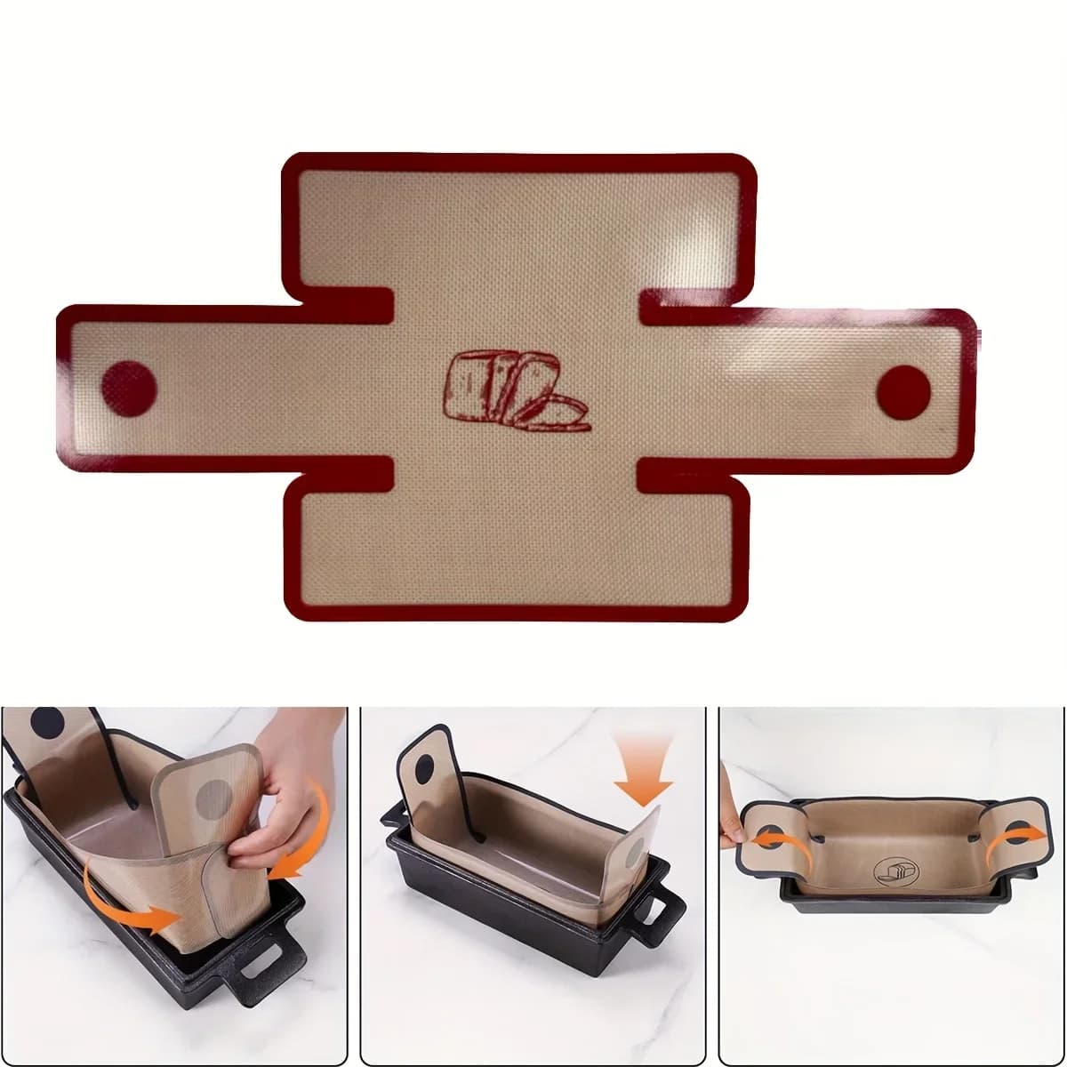 Teglia per pane in silicone per teglie da forno 22,86x12,7 cm - Grado alimentare, antiaderente, facile da pulire, resistente alle alte temperature