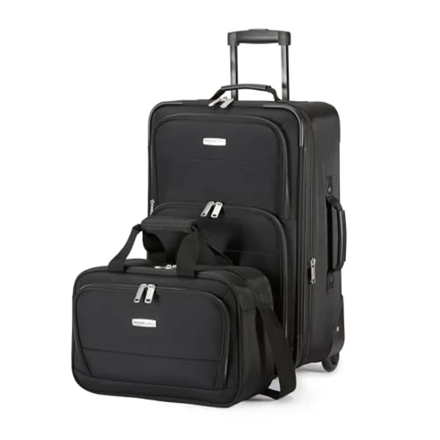 Set di Valigie Morbide Espandibili da 23 Pollici con Ruote e Borsa da 15 Pollici, Spazio Extra +15% con Tasche Frontali, Manico Telescopico