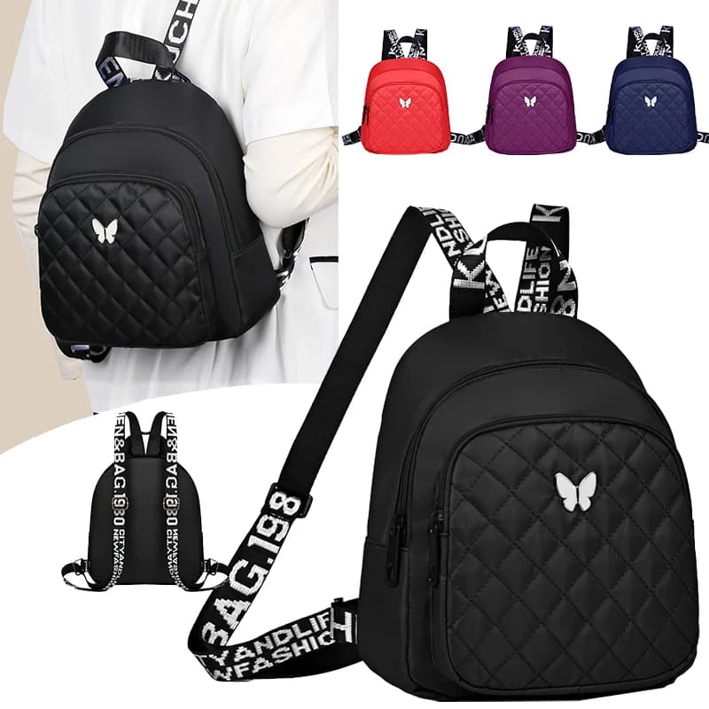 Mini zaino a tracolla con design a farfalla in lamiera di ferro Borsa a tracolla casual leggera e carina da donna