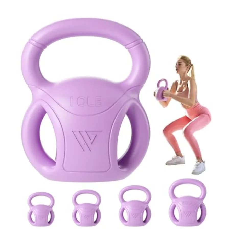 Kettlebell con 3 Maniglie - Pesi per Donne, Opzioni da 5 e 10 kg, per Russian Twists, Esercizi Addominali, Sollevamento Pesi e Fitness Core
