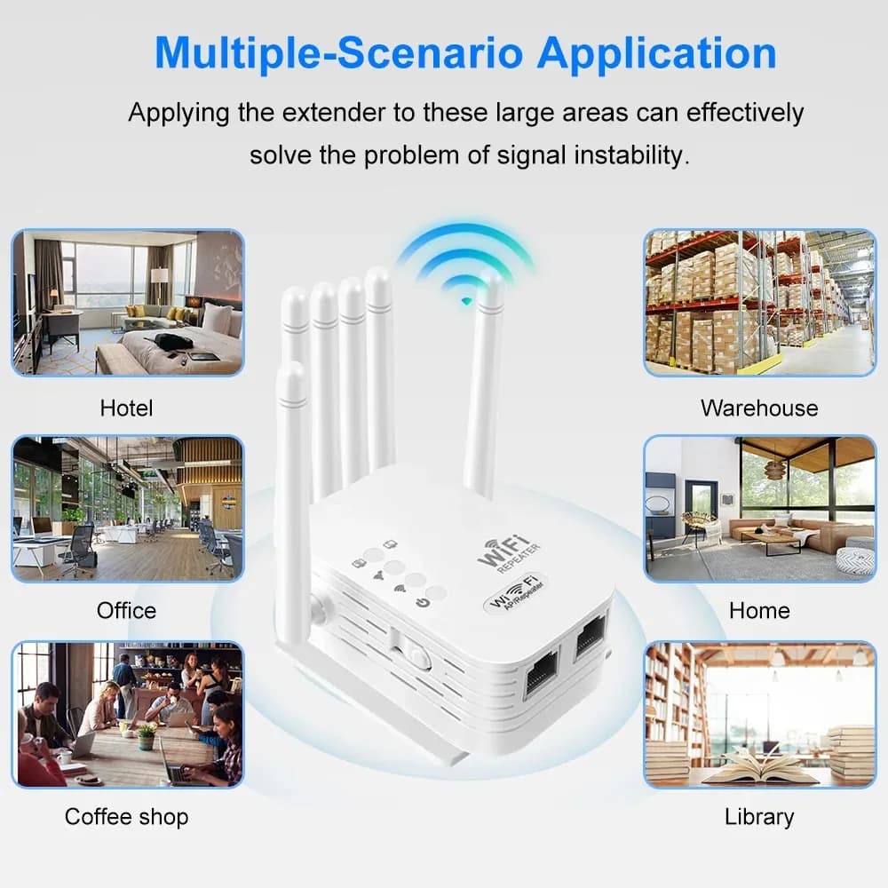 Amplificatore WiFi 300 Mbps, Ripetitore Wireless 2.4G, Estensore di Segnale Dual-band 802.11ac, Router WiFi