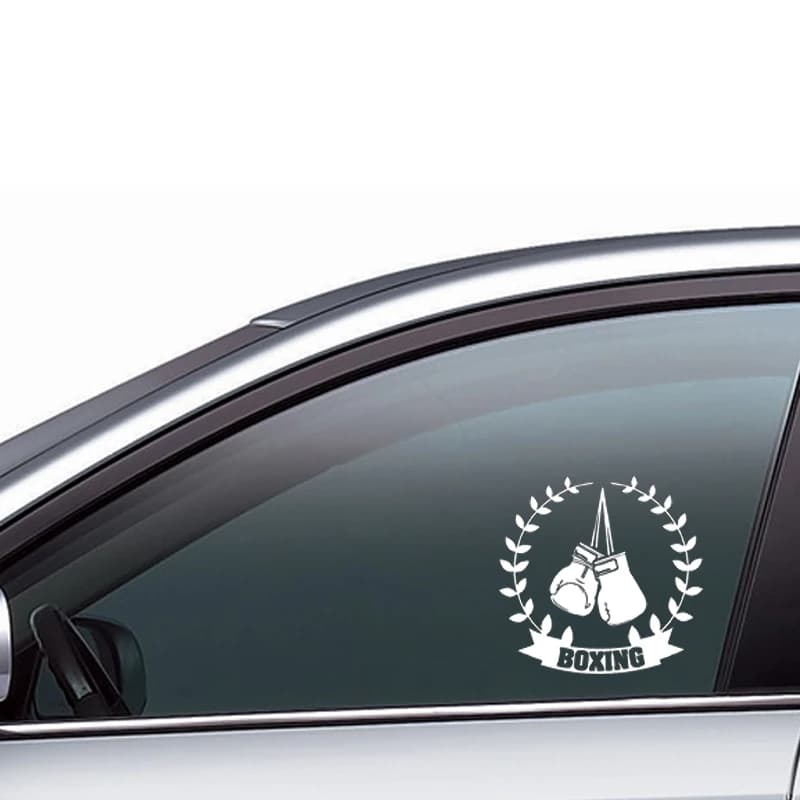 Adesivo Nero Bianco Guanti da Boxe Riflettente per Moto, Nuovo Adesivo Decalcomania per Paraurti Auto, Serbatoio Carburante, Finestrino Posteriore 15x14.6cm