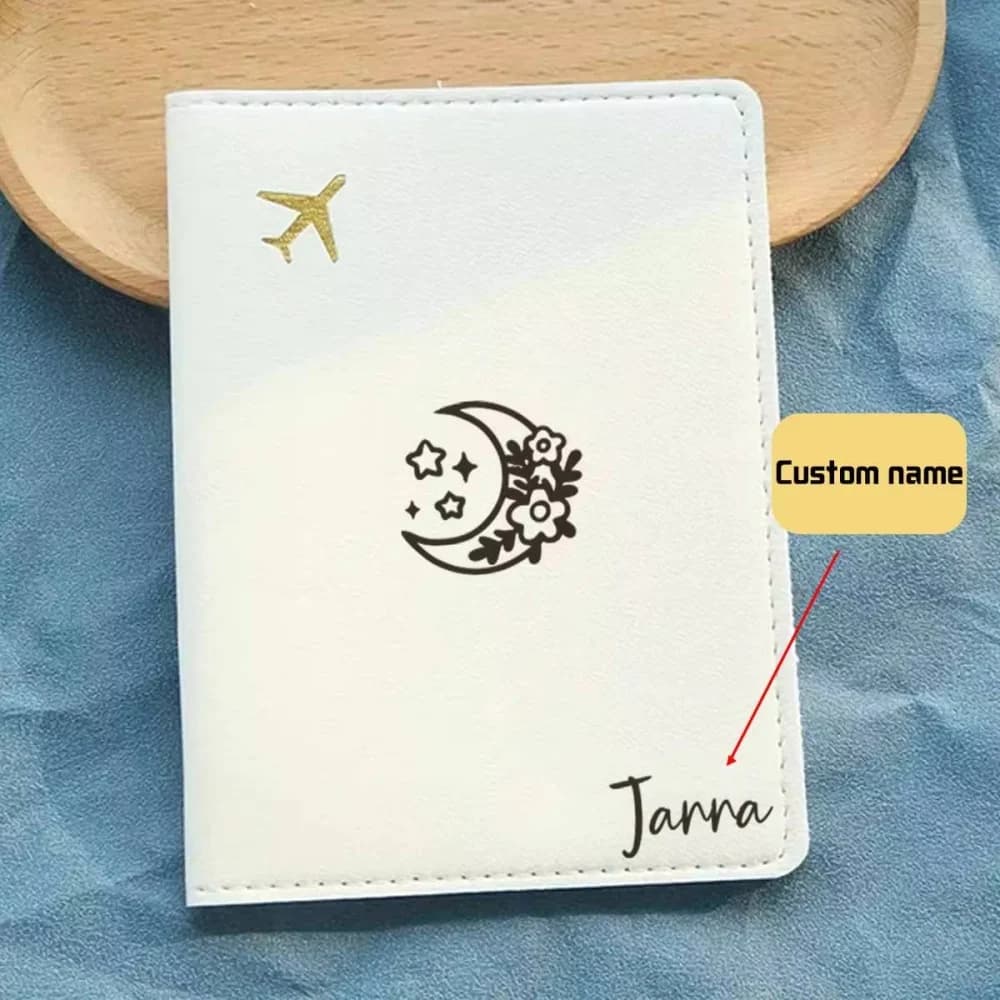 Personalized Name PU Passport Cover, Slim Design Premium Leather Style Passport Holder, Ideal Gift For Mom