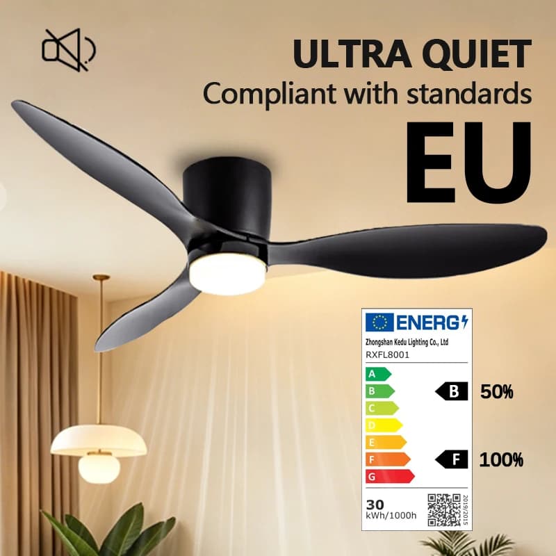 42 52 Inch Ceiling Fans With Light DC Motor Remote Control Cooling Fans Lamp Low Floor Ceiling Fan White Wood Black Color FANS