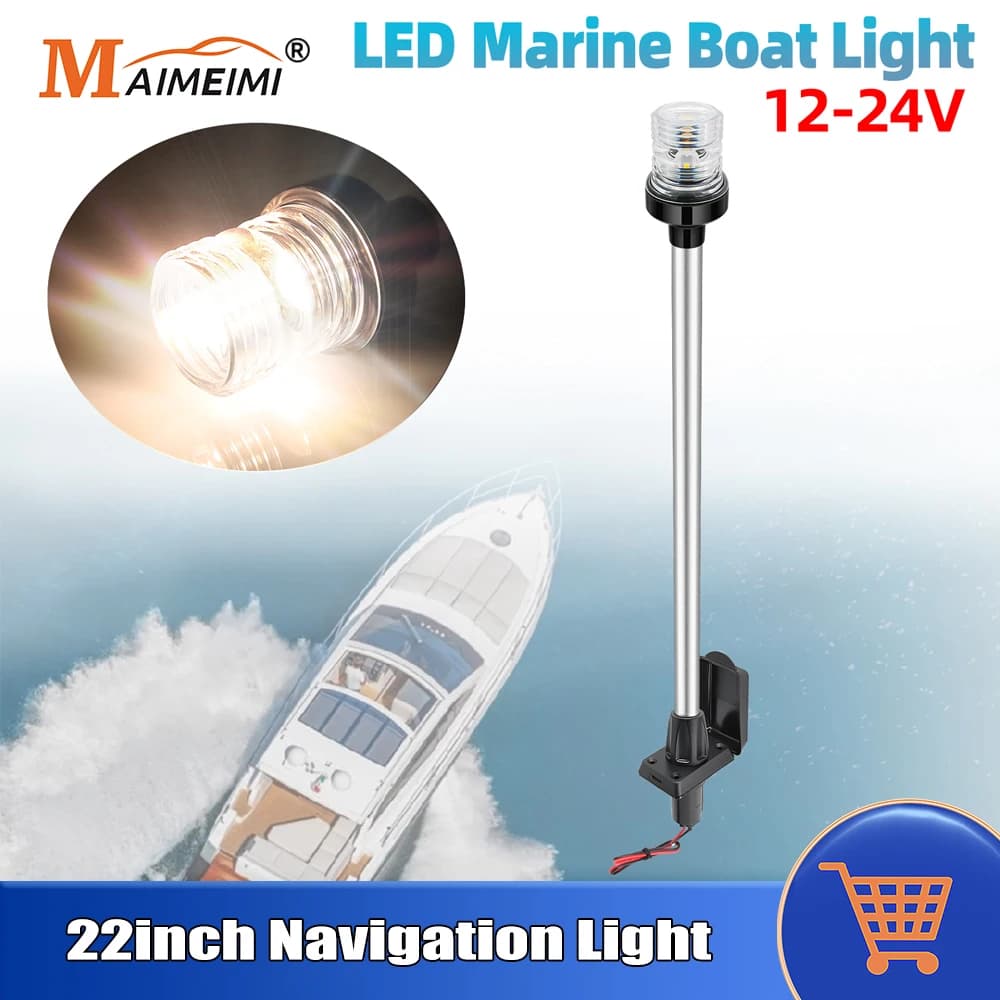 56 centimetri 22 pollici Luce di navigazione marina Barca HA CONDOTTO LA Luce di navigazione per yacht Luce di ancoraggio 12V 24V Luce di segnalazione a vela impermeabile
