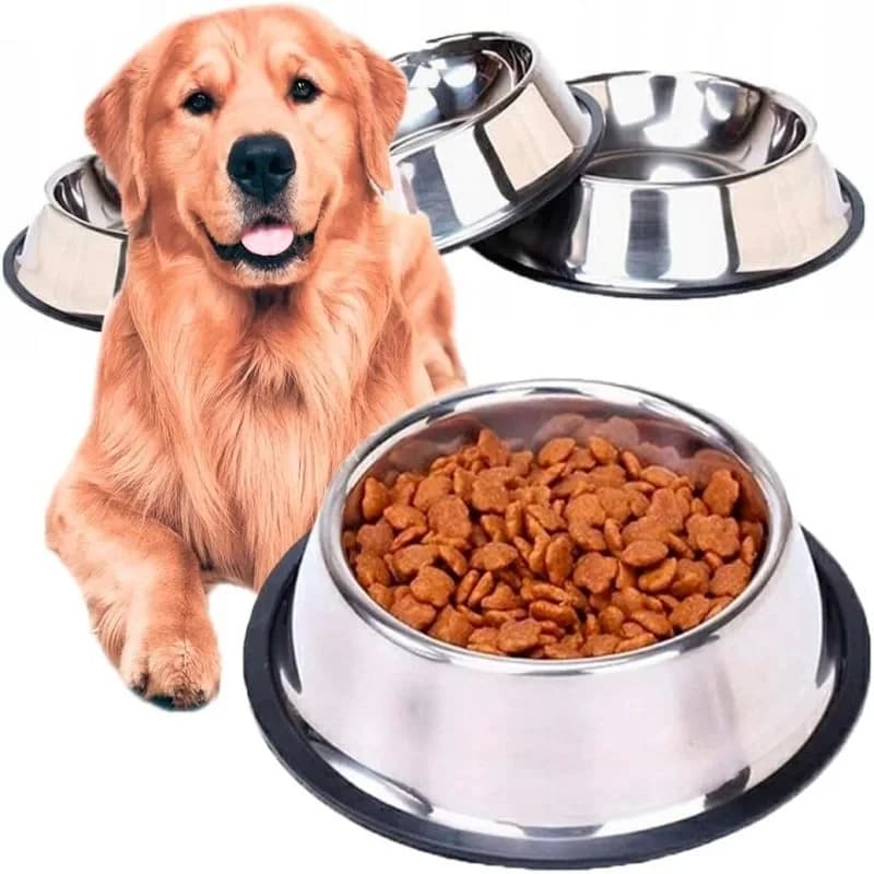 Ciotola per Animali Domestici in Acciaio Inox, Antiscivolo e Resistente, per Cani e Gatti, Ciotola in Metallo per Acqua e Cibo, per Cani Piccoli e Grandi, Facile da Pulire