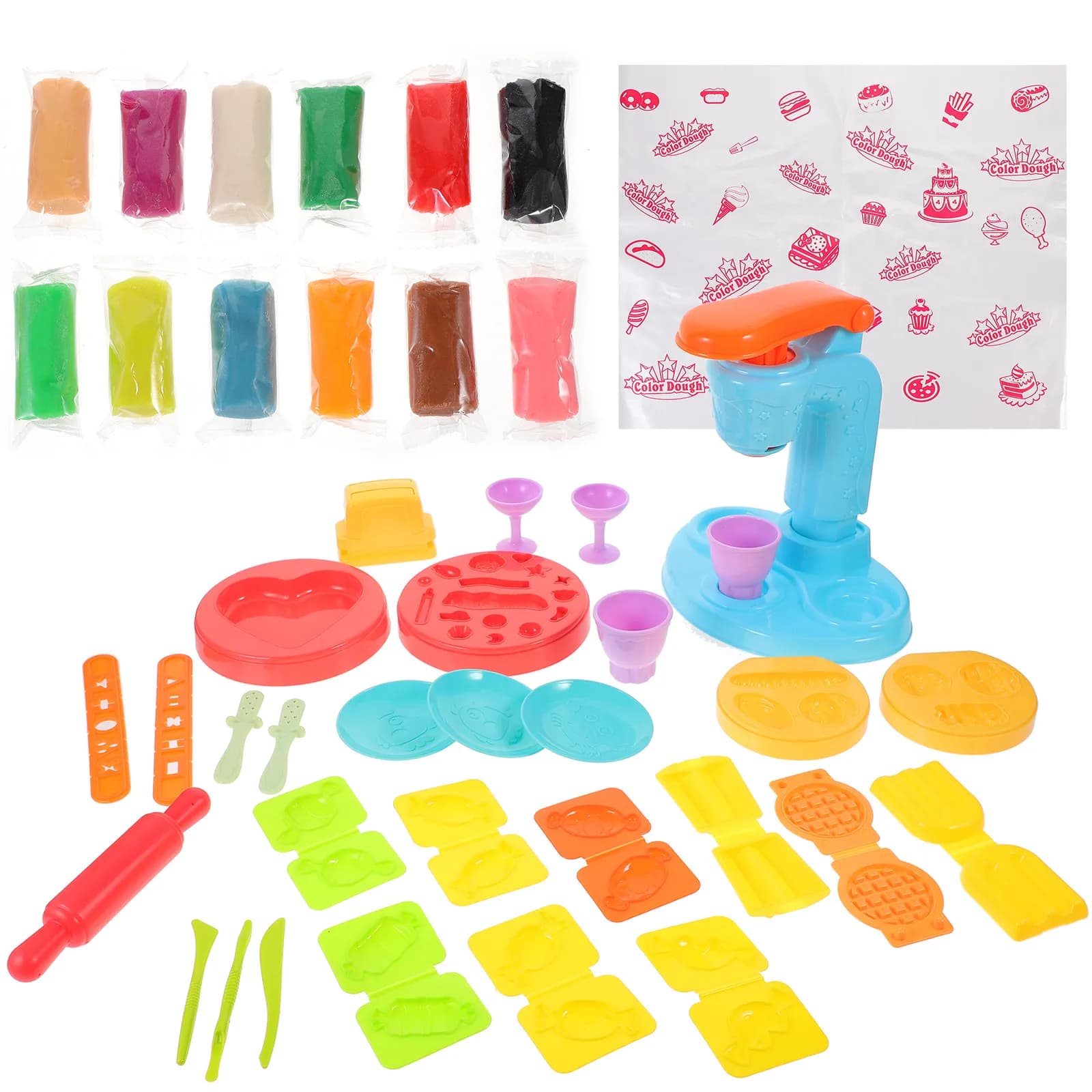 Set Creativo per Modellare Gelati in Argilla, Kit per Bambini con Strumenti per Impastare, Set Gioco di Ruolo Educativo per la Coordinazione Occhio-Mano