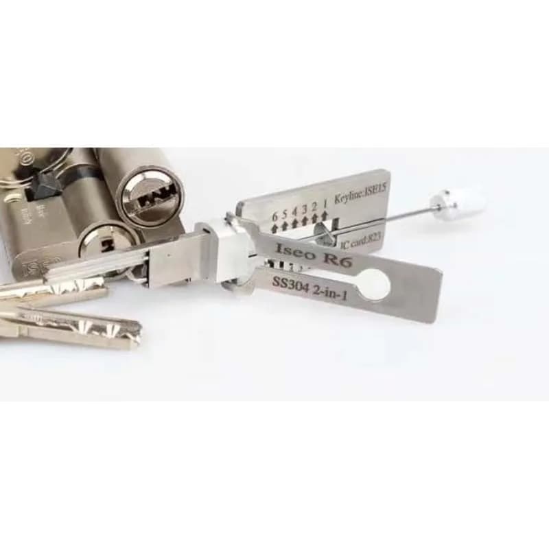 New arrival SS304 2-IN-1 2 in 1 ISEO R6 Civil House ock Opener ock Pick Set Tools for ocksmith