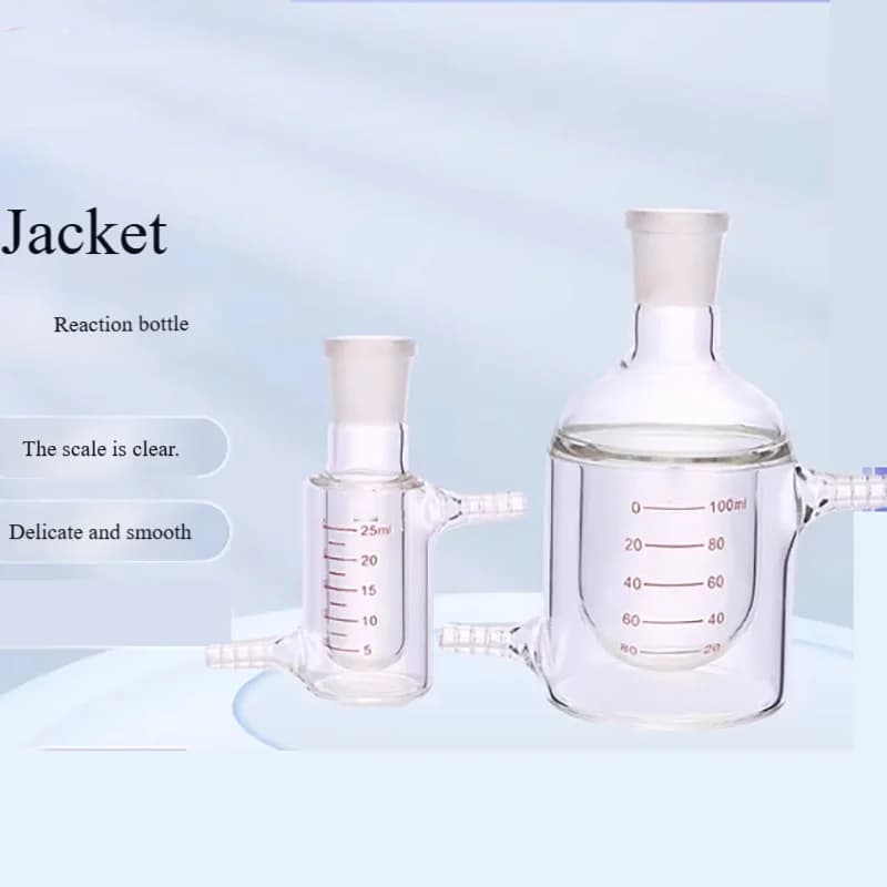 Single-port double-layer jacketed reaction bottle with graduated flask glass high temperature resistant reactor