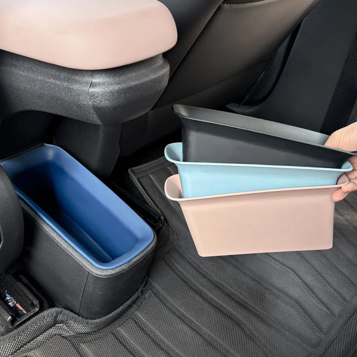 Scatola per bracciolo Scatola portaoggetti posteriore in silicone Scatola portaoggetti impermeabile per auto adatta per accessori per auto BYD Seagull