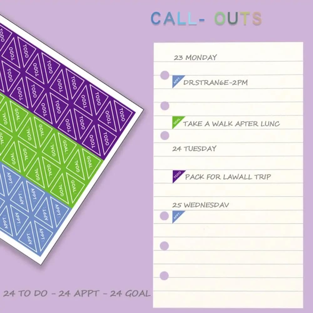 Agenda A6 Macaron Colorata in PVC, Quaderno per Budget con Adesivi, Pianificatore di Risparmio in Pelle PU