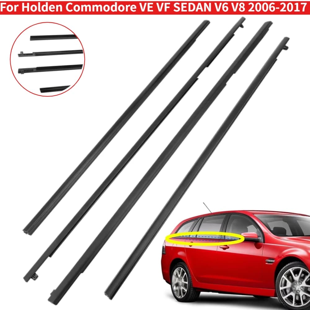 4 pz/set Porta Esterna Finestra di Vetro Guarnizione In Gomma Cintura di Tenuta per Holden Commodore VE VF SEDAN V6 V8 2006-2017