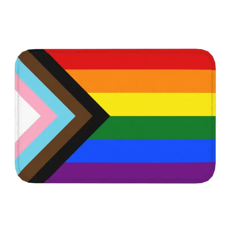 Personalizzato LGBT Progress Pride Flag Porta del pavimento anteriore Tappetini d'ingresso Interno Gay Lesbiche Bagno Cucina Zerbino Garage Tappeto