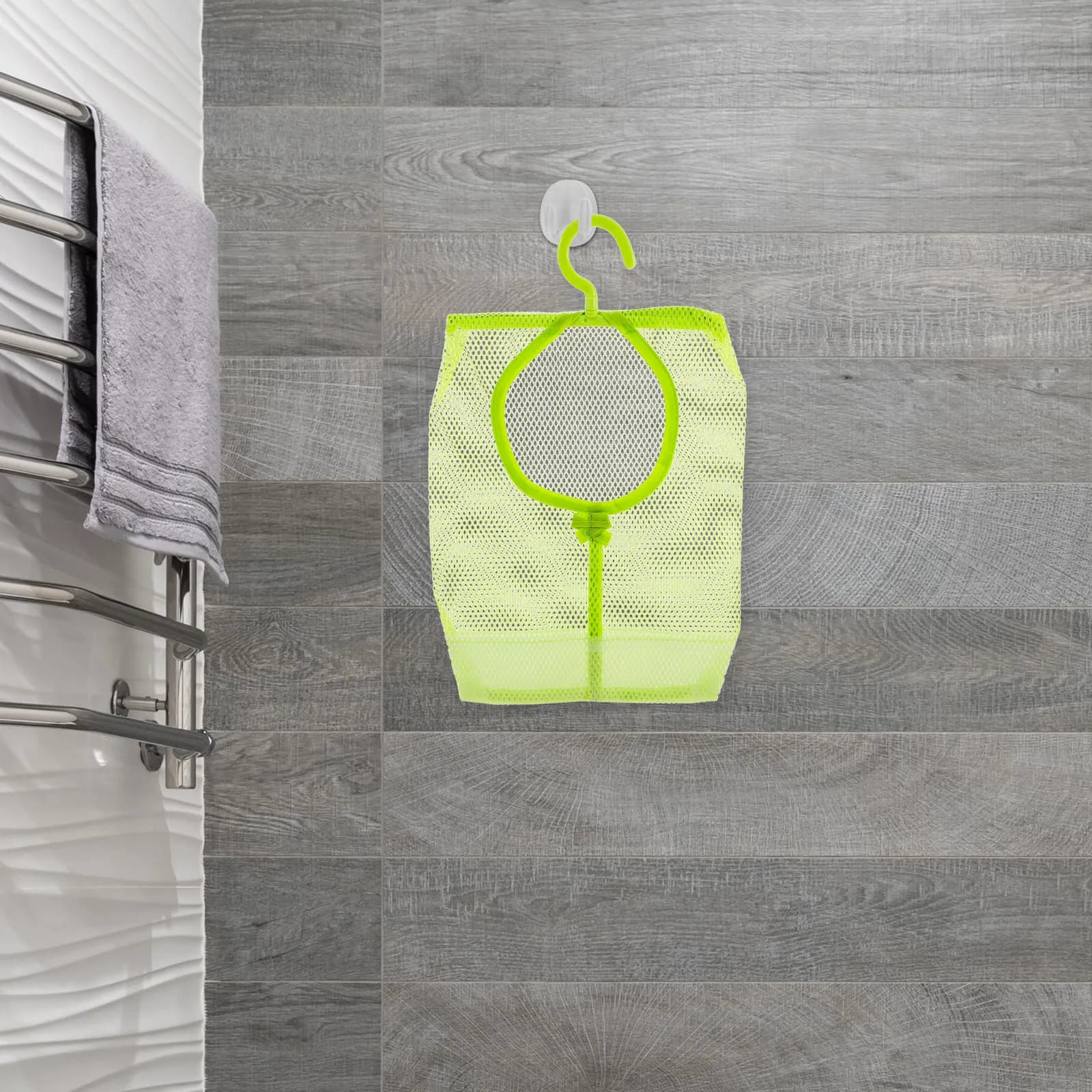Borsa a Rete Salvaspazio per Mollette e Ganci, Organizer da Viaggio per Bagno e Lavanderia, Traspirante, Minimalista, Tinta Unita