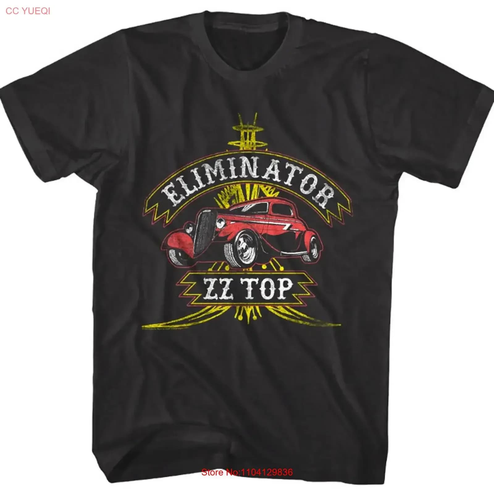 Maglietta da uomo ZZ Top Eliminator Deco Car Garage Album Rock Band Concert Tour vintage lavata versatile morbida elegante elasticizzata