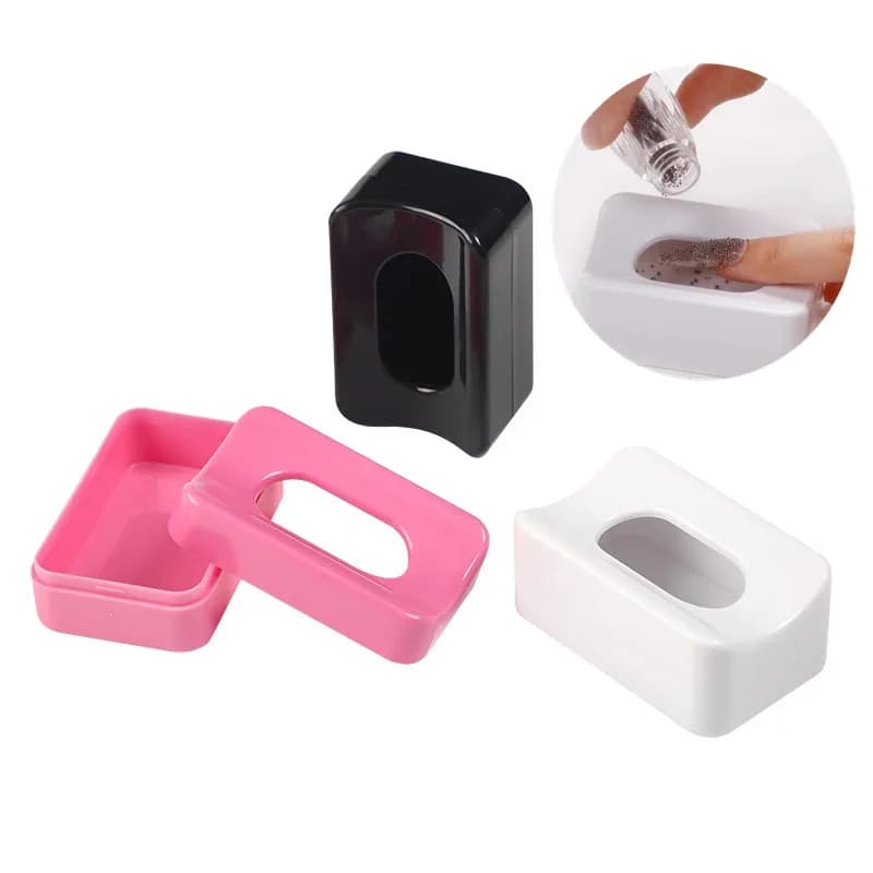 Nail Polish Recycling Container 2 in 1, Glitter Tray, Storage Portable Box, Paillettes Recovery Tools and Manicure Beads