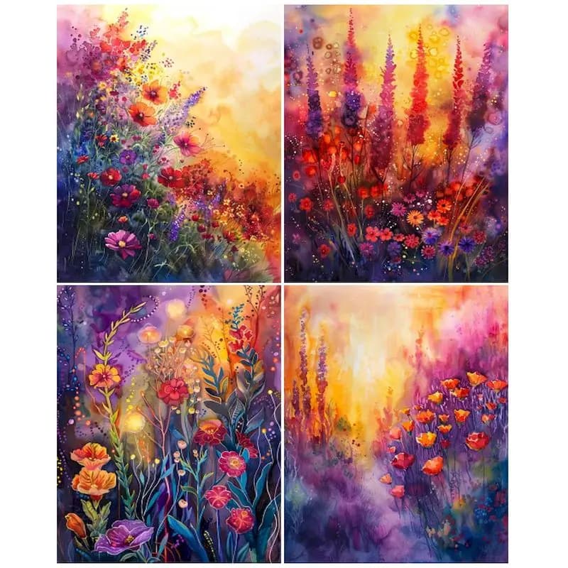 DIY Painting By Numbers For Adults Flowers On Canvas Colouring By Numbers Landscape Acrylic Paints Home Decor Diy Gift 【frameles