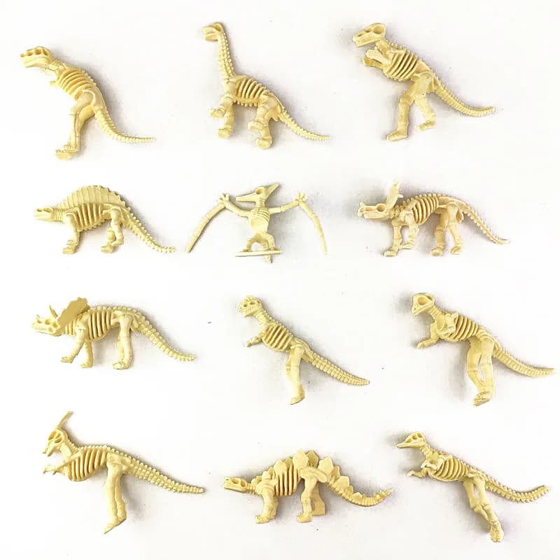 12 pz/set Dinosauri Giurassici Modello di Scheletro Archeologia Tyrannosaurus Pterosauro Decorazioni Per La Casa Giocattoli Per I Bambini Regali Di Natale