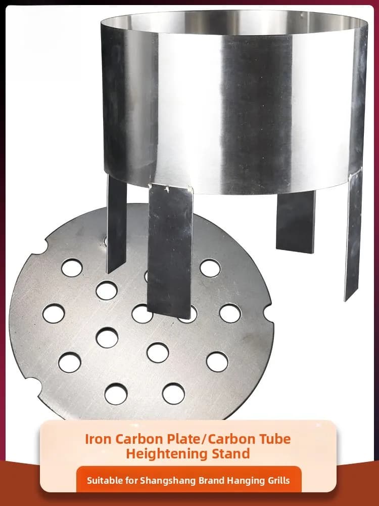 Accessori per Barbecue da Campeggio e Viaggio, Supporto in Ferro e Acciaio Inox per Griglia a Carbone, per Una Sola Persona, Sei Pezzi
