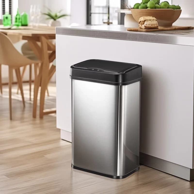 Bidone della spazzatura intelligente da cucina in acciaio inossidabile con serbatoio di riciclaggio automatico 13 sensori personalizzato da 50 litri