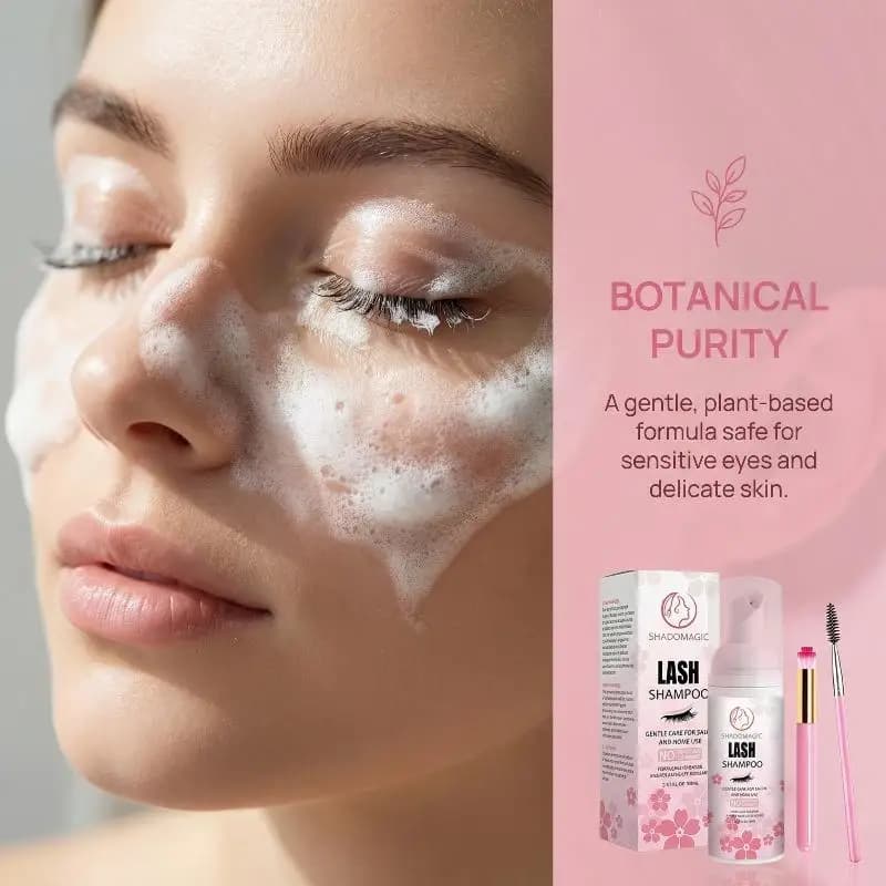 Shampoo detergente per ciglia 60ML, detergente rapido in schiuma per mascara, leggero e rinfrescante, pulizia profonda per la cura quotidiana delle palpebre