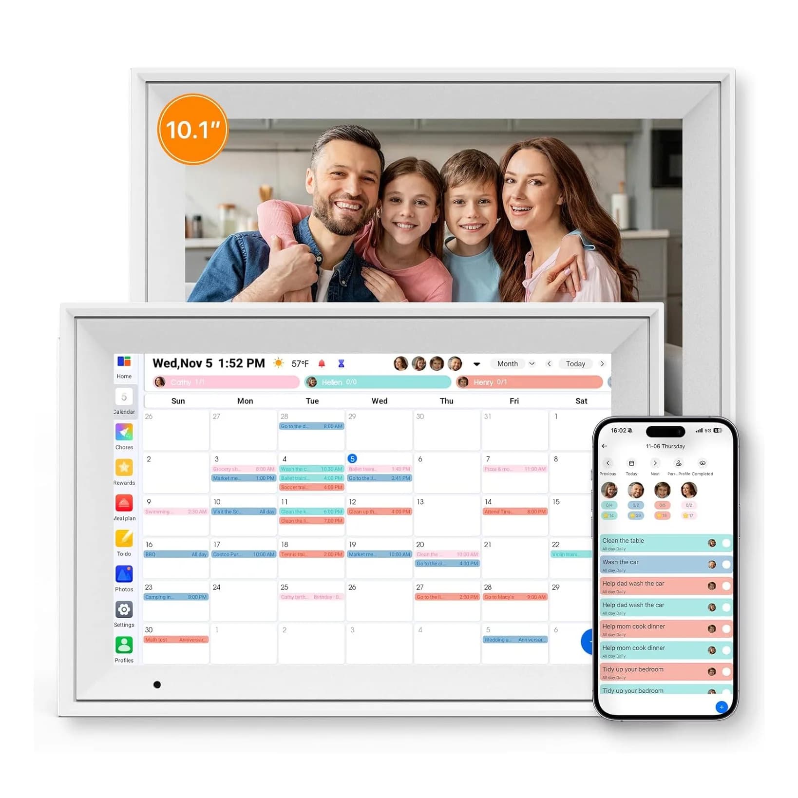 10.1 Inch 32GB WiFi Touch Digital Photo Frame 1280*800P HD Share Photos Smart Digital Calendar Frame For Picture Sharing Cloud