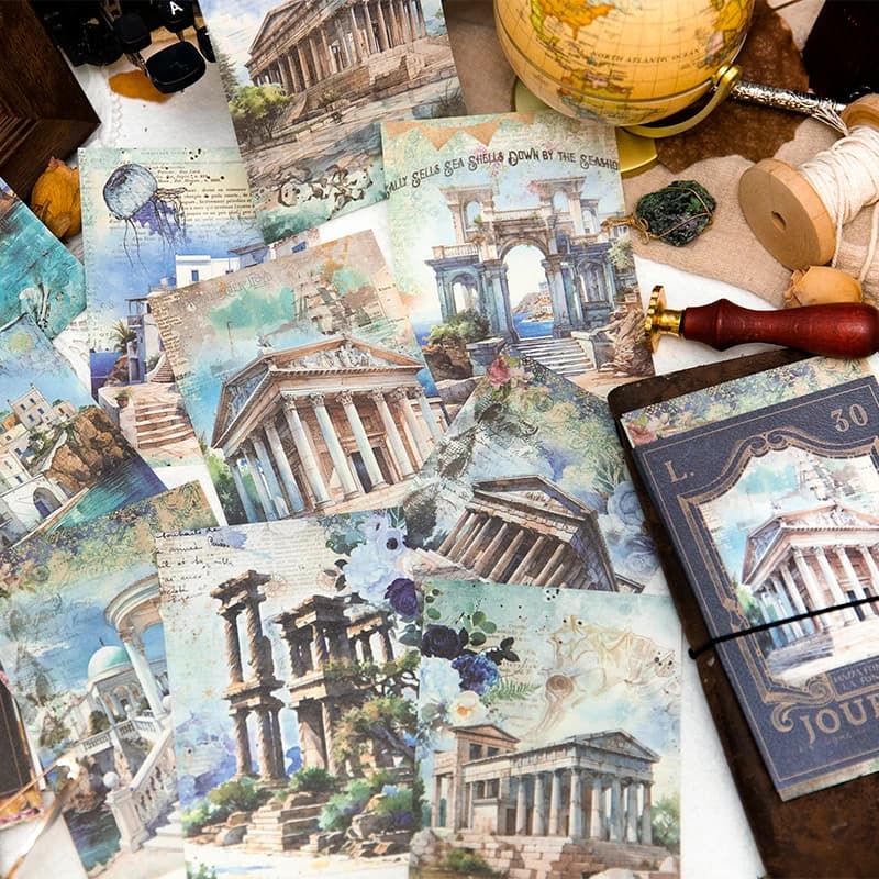 30 pz paesaggio di viaggio Deco Scrapbook materiale Vintage carta Combo Kit fai da te Junk Journal Collage Album fotografico Retro sfondo carta