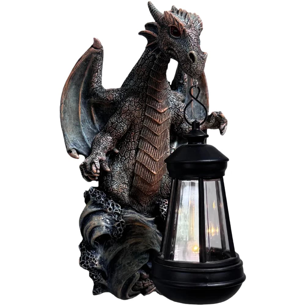 Lampada Solare da Giardino a Forma di Dinosauro in Resina con Pannello Integrato, si Carica di Giorno e si Accende Automaticamente di Notte fino a 10 Ore