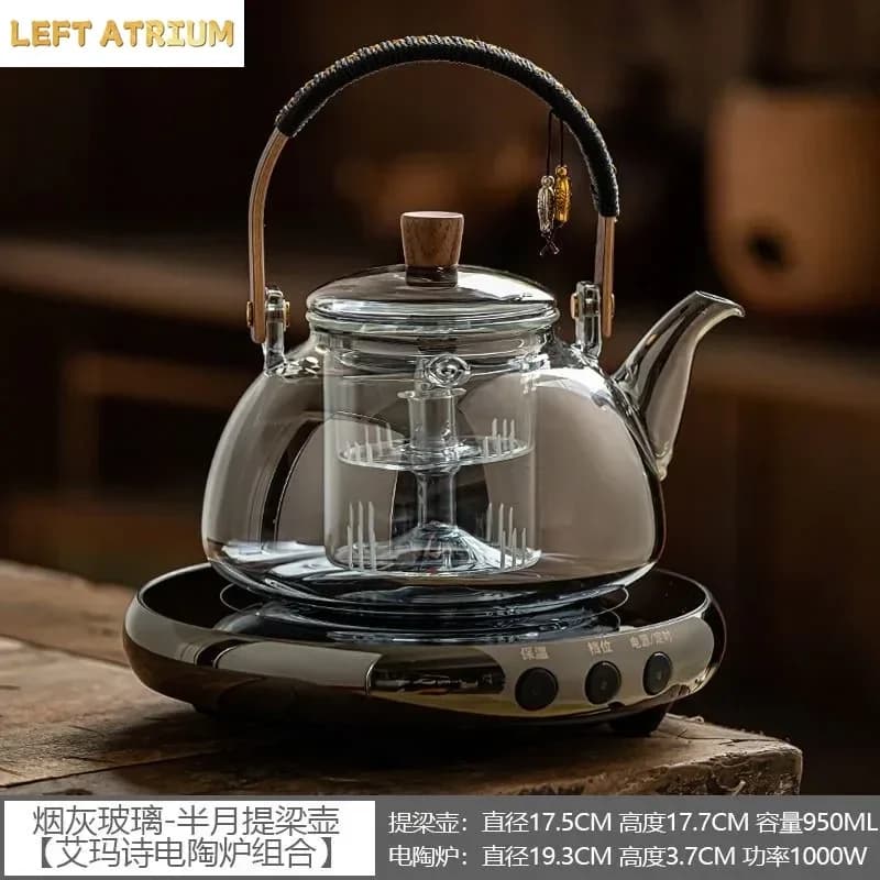 Glass Kettle Household Tea Set Small Steaming Teapot Electric Clay Stove Set