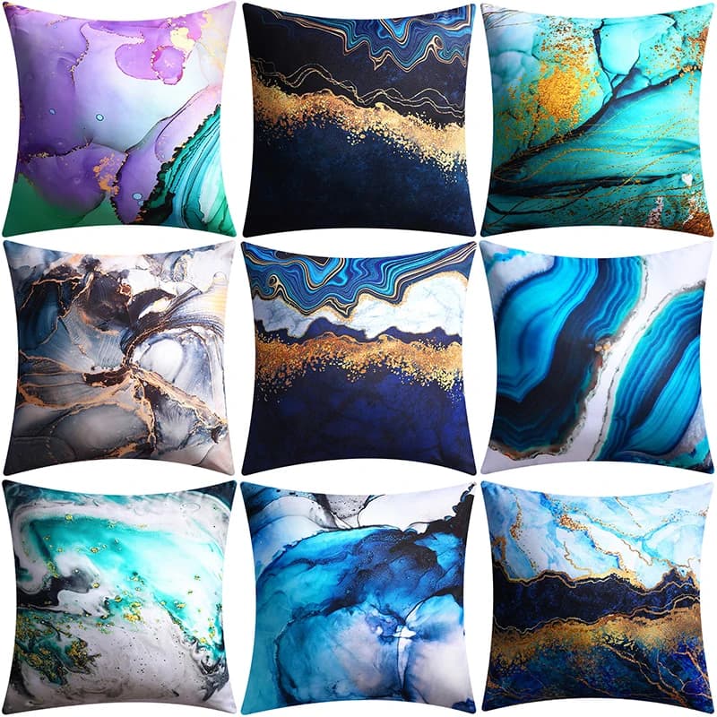 45X45cm Abstract Fluid Art Ink Design Sofa Cushion Cover Modern Living Room Decor Pillowcase